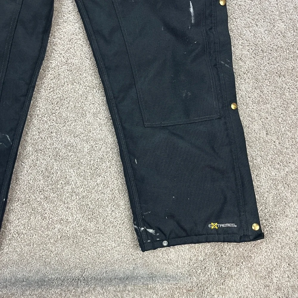 Carhartt Extremes Arctic Bib Overalls Mens 34x30 Black R33 BLK Cordura Insulated - Picture 5 of 12